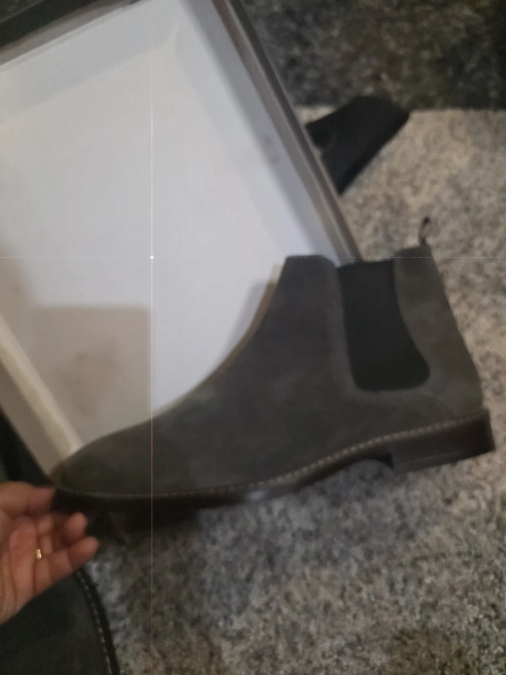New Crown Vintage Men's Grey Suede Chelsea Boot